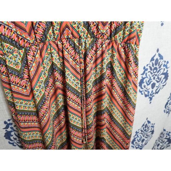 Vibe Sportswear Dress 2XL Cold Shoulder Midi Maxi Colorful Cinch Waist - Picture 4 of 6